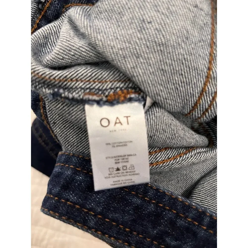 NWT Oat New York Women's Denim Button up Dress Size 0 Blue With Pockets